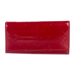LOUIS VUITTON Monogram Red Vernis 4 Key Holder